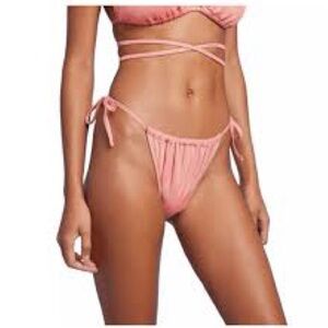 Wild Fable Sparkly Pink Bikini Bottoms Tie Side Size Small NWOT